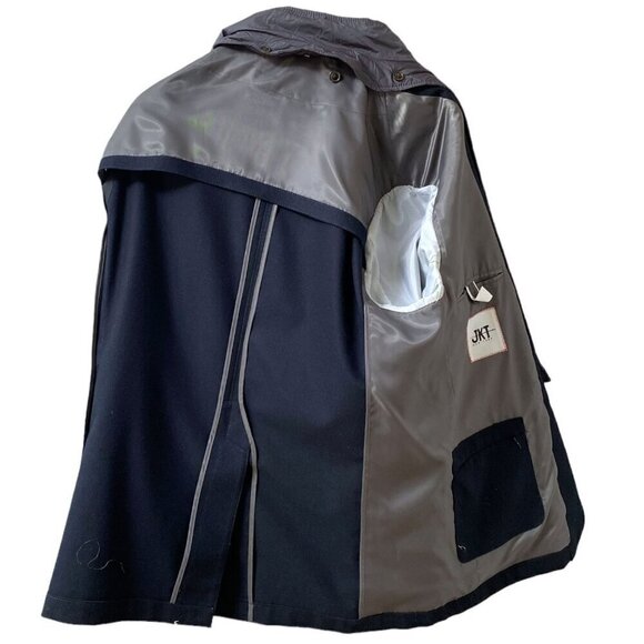 JKT NEW YORK Mens Jacket 46R Navy Blue Blazer Layered w/ Removable Collar Vest - Picture 6 of 14